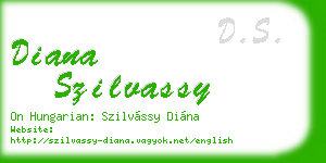 diana szilvassy business card