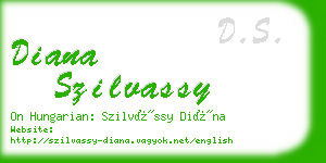 diana szilvassy business card